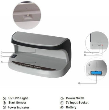 Small UV Counterfeit Bank Note Detector